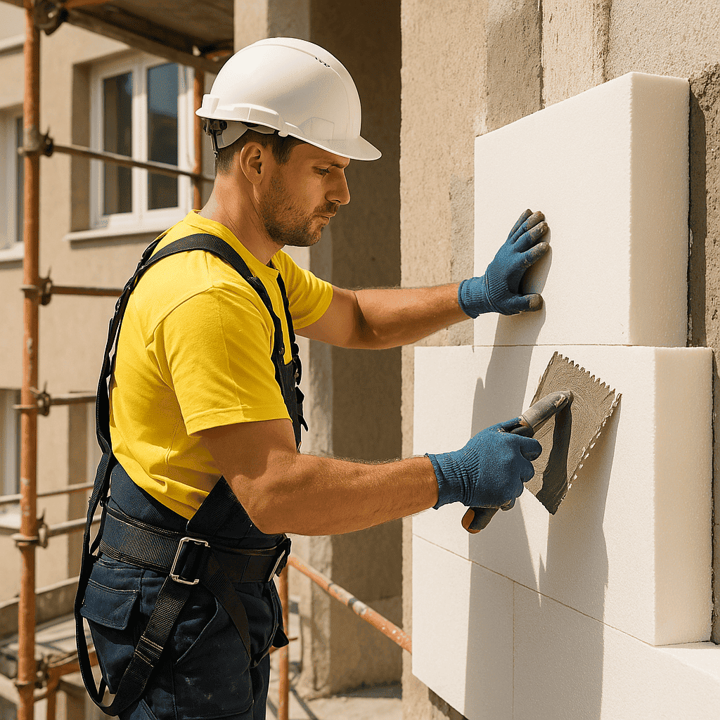 Instalación sistema SATE en fachada de Irún - Aislamiento térmico exterior