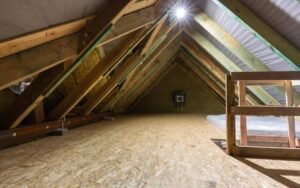 combles bas en amenagement avec plancher en bois