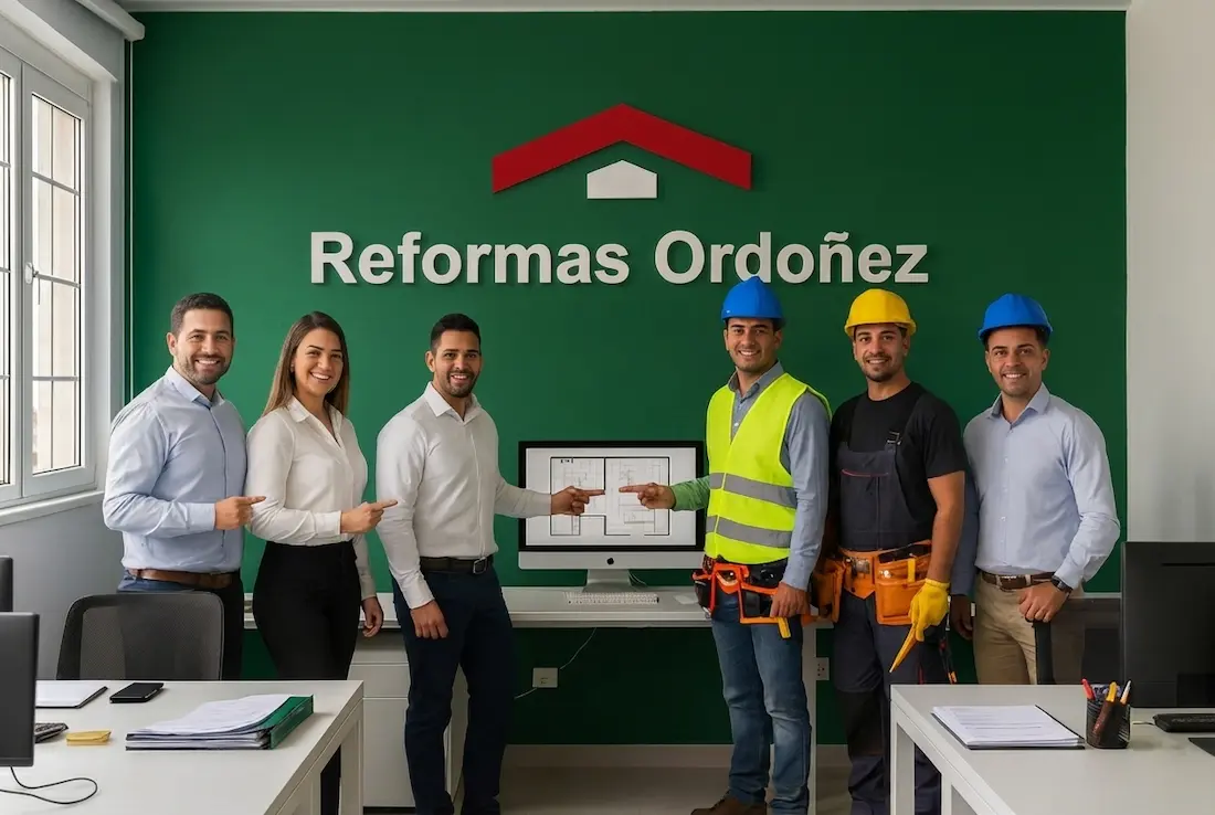 técnico de Reformas Ordoñez comprobando el soporte en la esquina de un bloque de Errenteria donde se encuentran el monocapa y el caravista