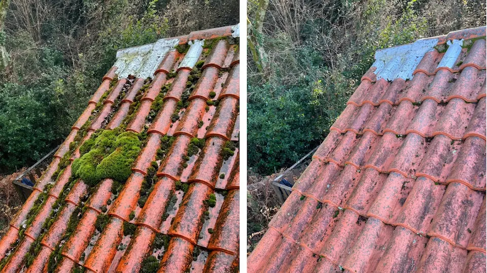 nettoyage de toiture en tuiles à hendaye