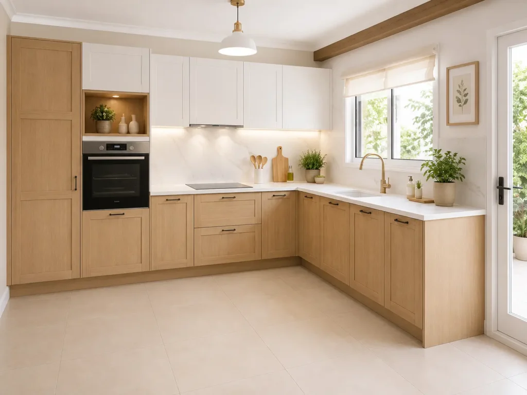 cocina reformada hondarribia roble natural silestone reformas ordonez 1 1
