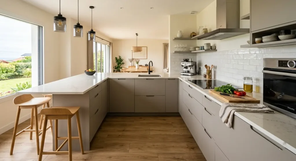 Cocina terminada con materiales duraderos en la costa vasca, Reformas Ordoñez