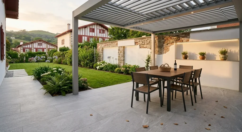 Patio exterior reformado en chalet de segunda residencia en Hendaya — Reformas Ordoñez