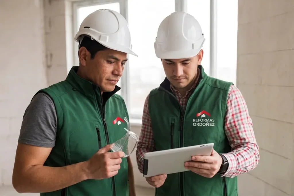 Técnico de Reformas Ordoñez durante visita técnica previa a reforma en Irún