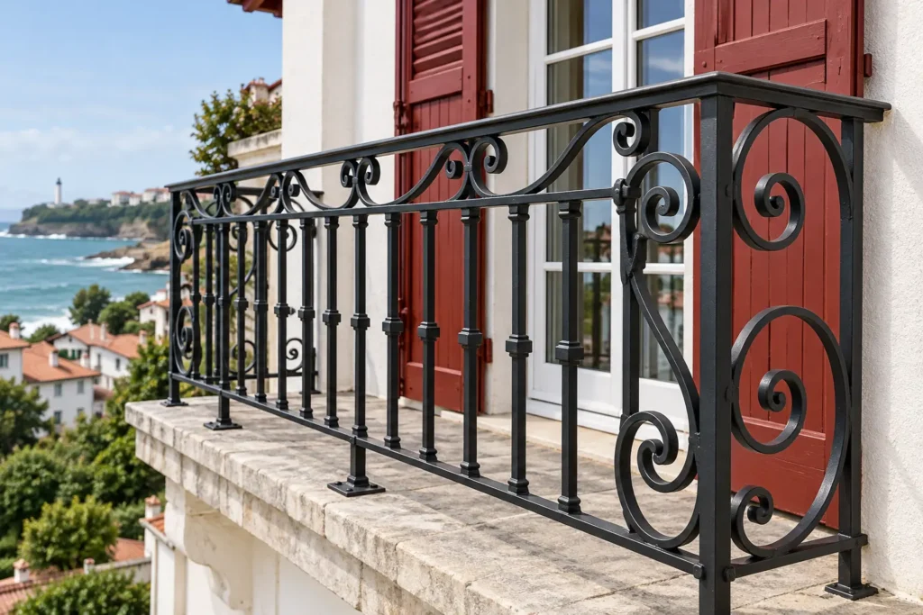 Peinture des volets et ferronneries à Biarritz — Reformas Ordoñez garde-corps en fer forgé traité contre la rouille et repeint à Biarritz