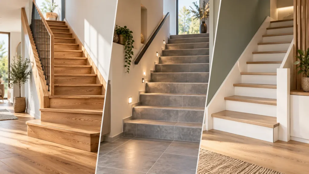 Triptico de escaleras modernas