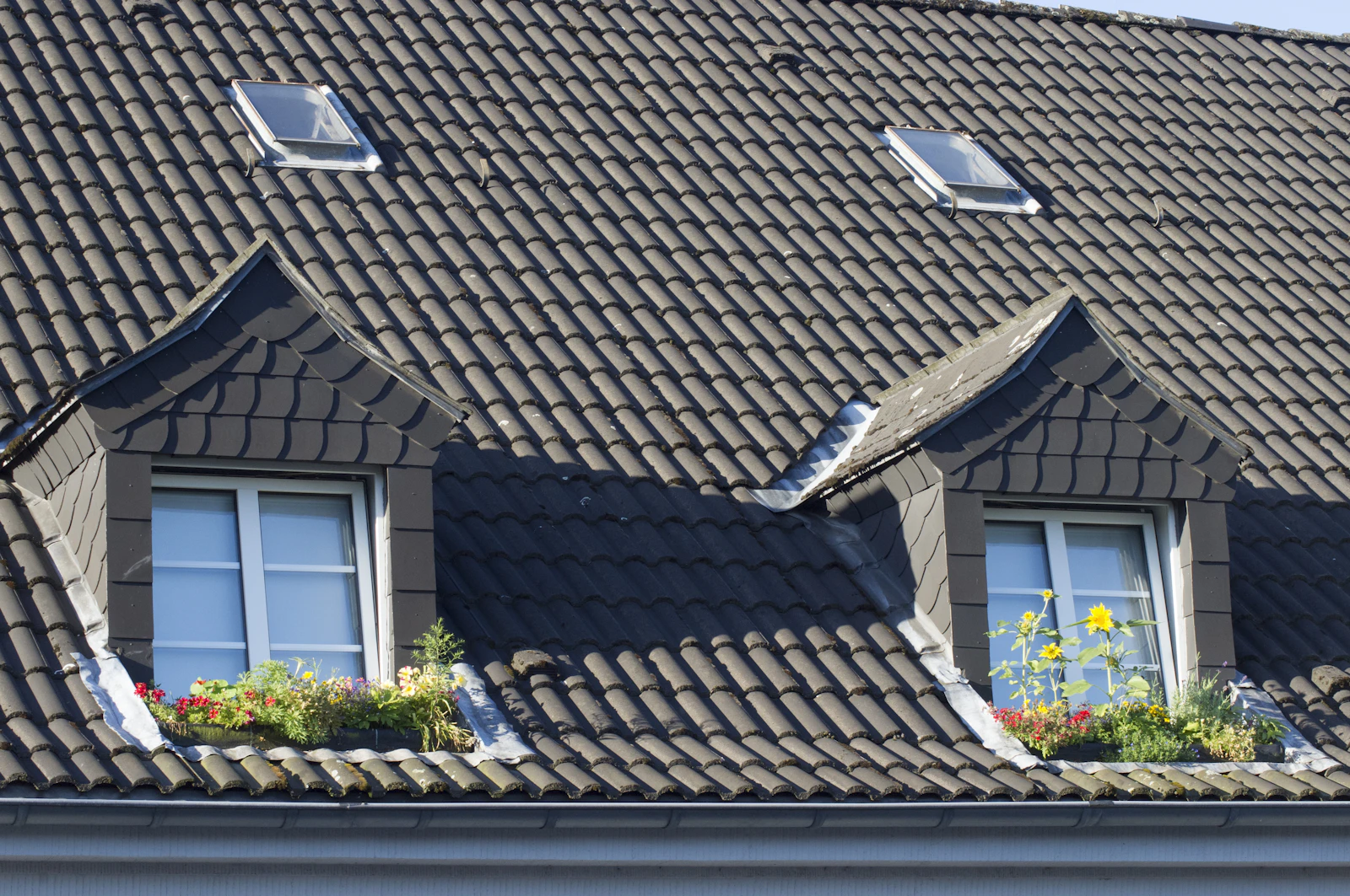 rénovation de toiture si nécessaire à Hendaye : vue d'ensemble d'une toiture rénovée, tuiles neuves alignées